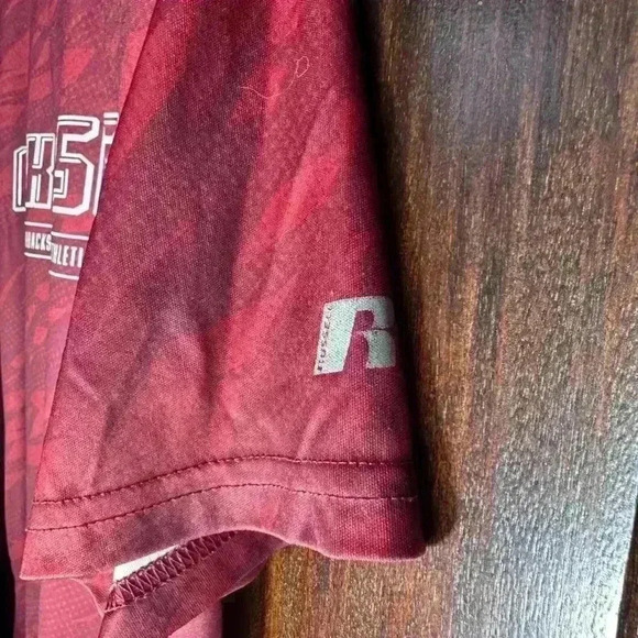 Arkansas Razorbacks Men's Russell T-Shirt / Size Large / Red & White - Picture 14 of 15